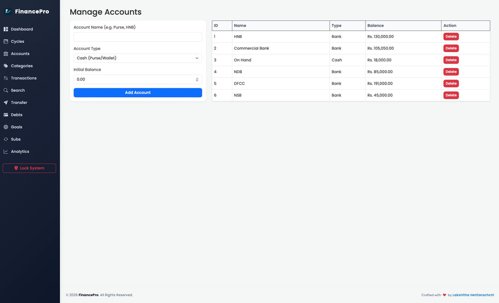 FinancePro Desktop Application Windows| Mac
