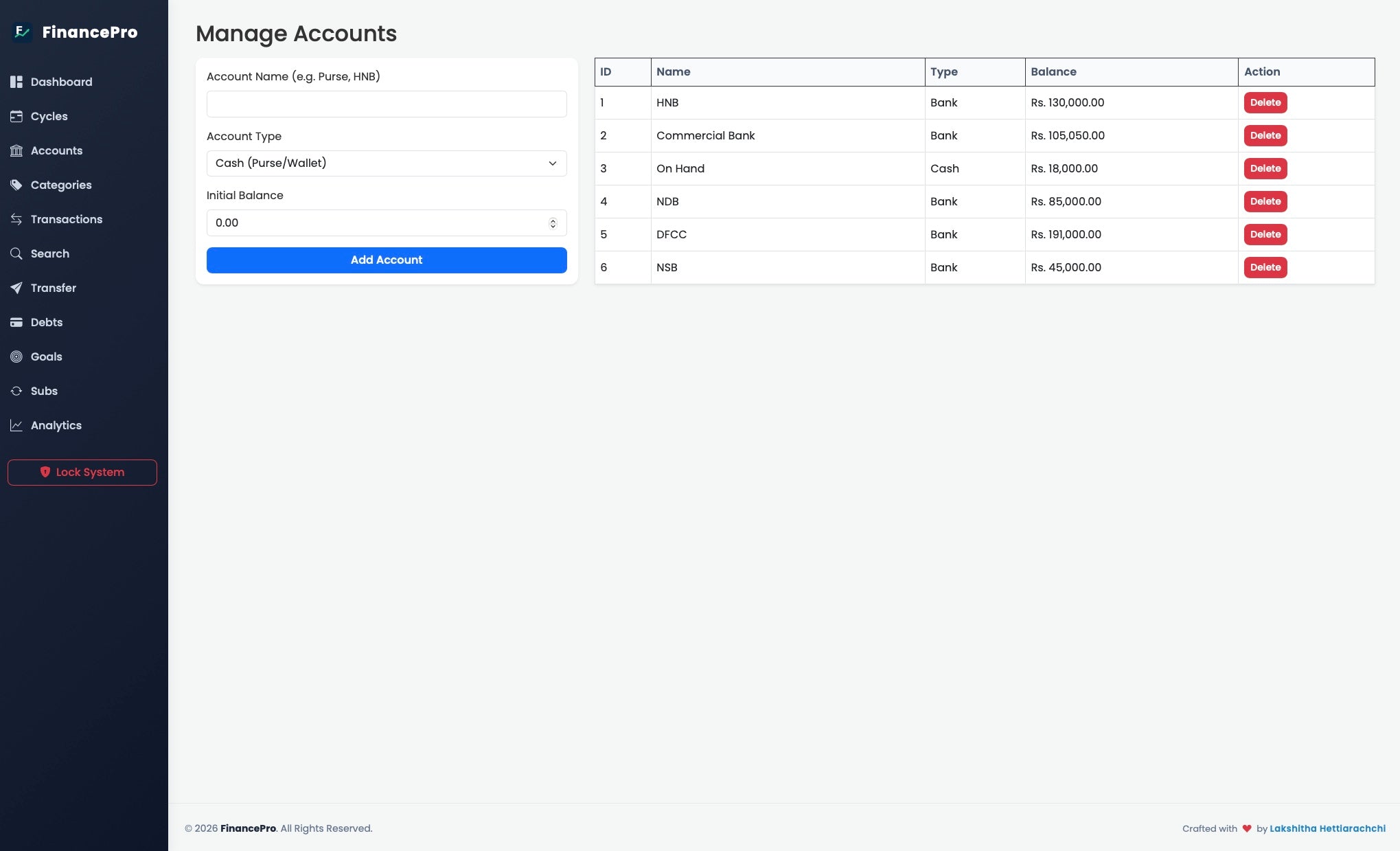 FinancePro Desktop Application Windows| Mac