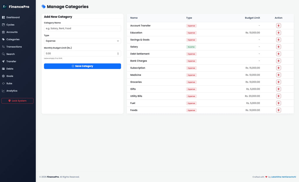 FinancePro Desktop Application Windows| Mac