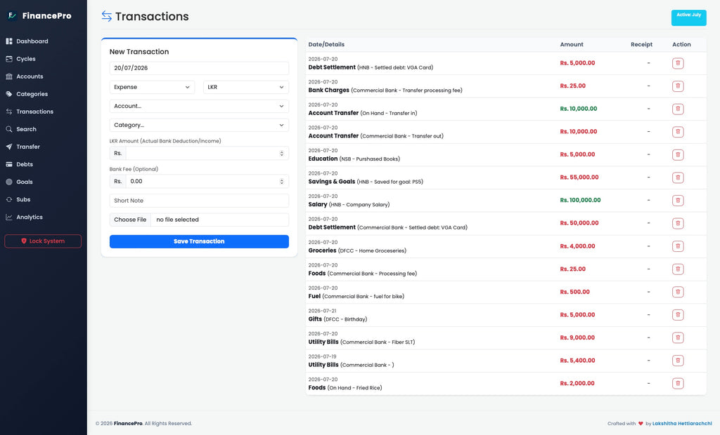 FinancePro Desktop Application Windows| Mac