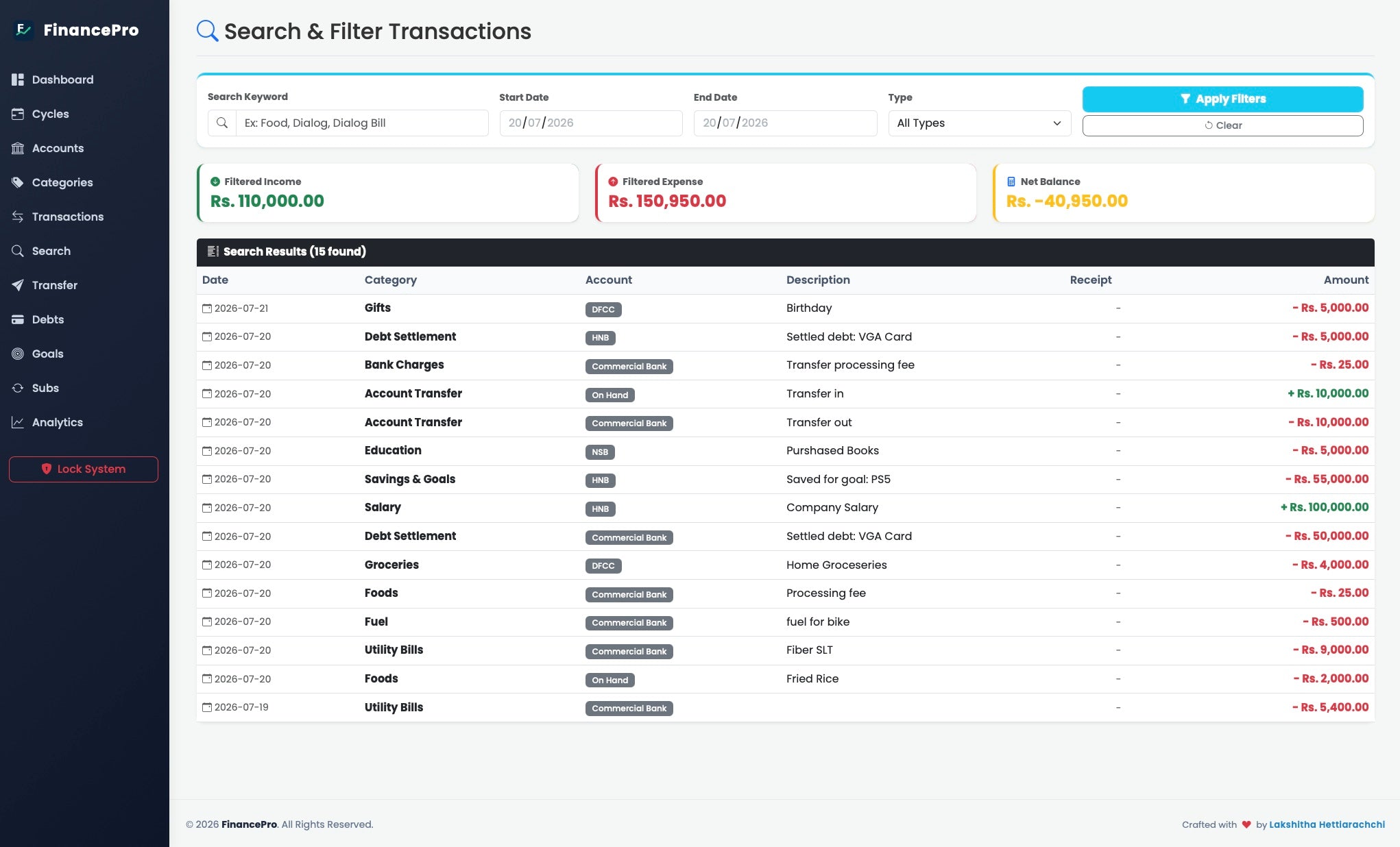 FinancePro Desktop Application Windows| Mac